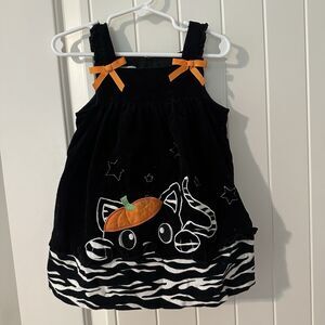 Bonnie Baby Corduroy Halloween Dress Black Cat Pumpkin Baby Girl Toddler 18M